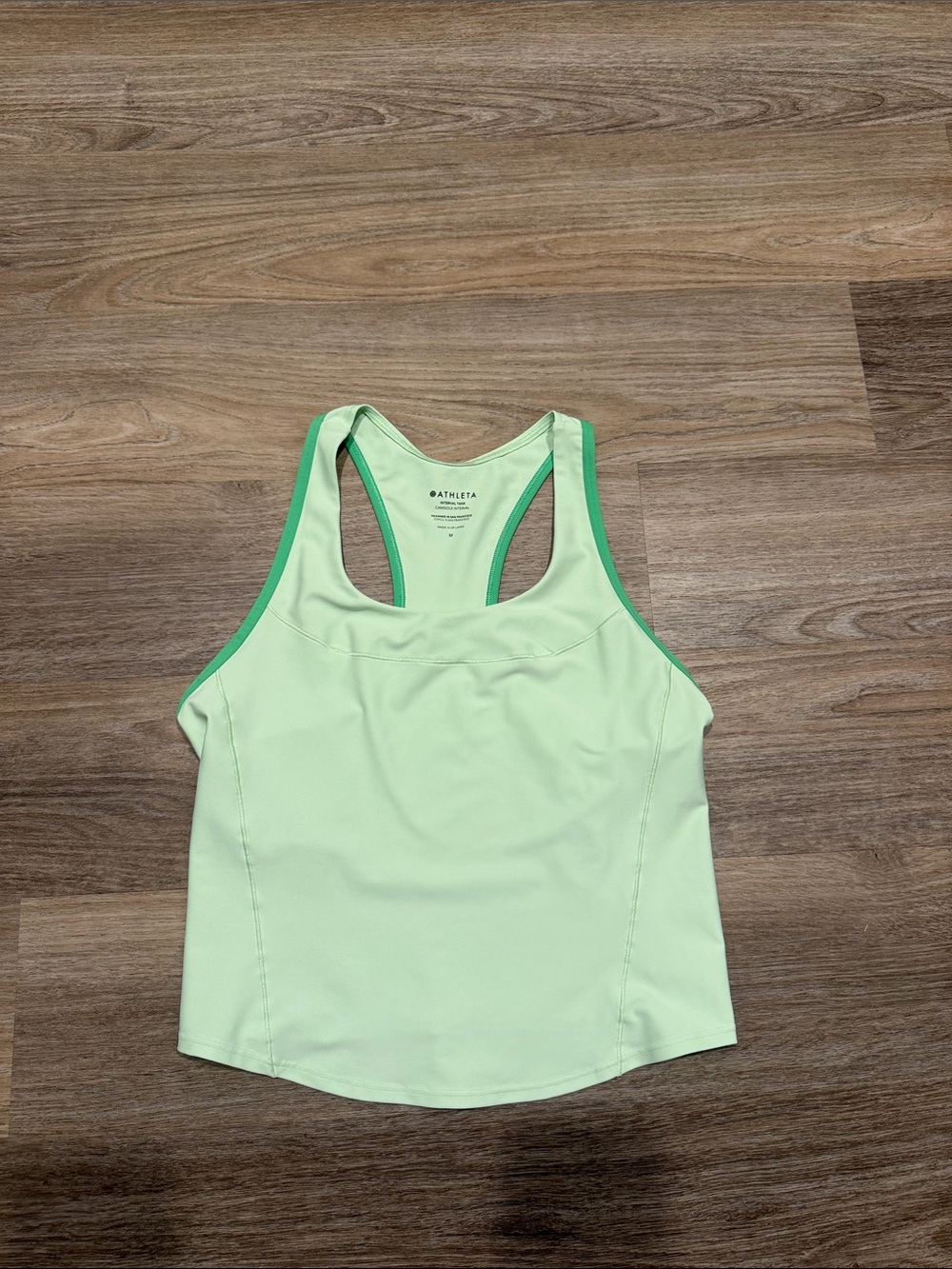 Athleta Mint Green Racerback Tank with Contrast Trim